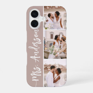 Mrs. New Name Wedding Couples Photo Collage iPhone 16 Case