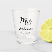 Mrs newlywed wife bride name date year est. Simple