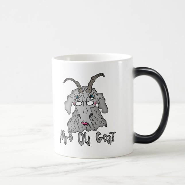 Mrs Old Goat Funny Cartoon Magic Mug (Right)