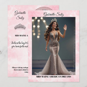 Mrs Pageant Autograph Card Pink Marble QR Code