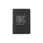 "Mrs" Passport Holder, Black Faux Textured