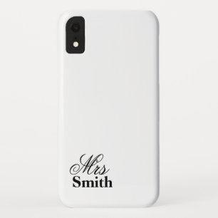 Mrs Personalised Name White Black Case-Mate iPhone Case