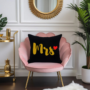 Mrs Pillow with Red Heart - Romantic Décor Cushion