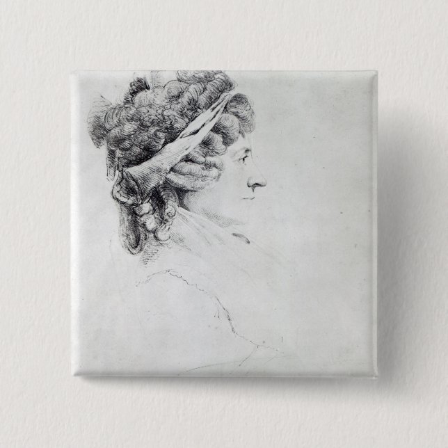 Mrs Piozzi 15 Cm Square Badge (Front)