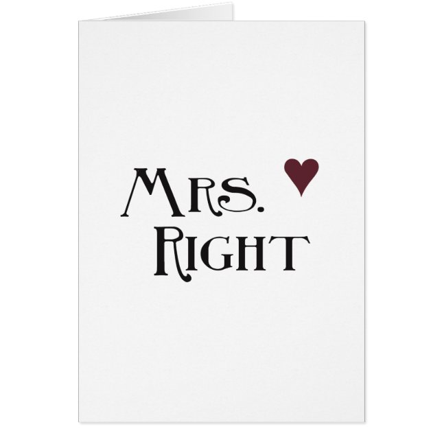 Mrs. Right  (Front)