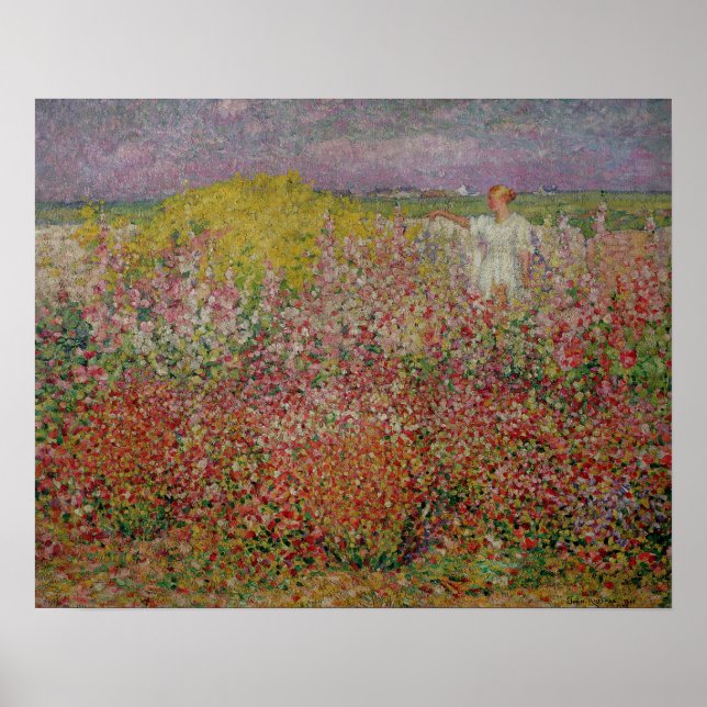 Mrs. Russell Amongst the Flowers at Belle Isle Poster (Front)