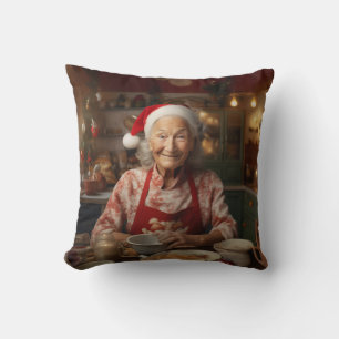 Mrs Santa Baking Cake Cushion