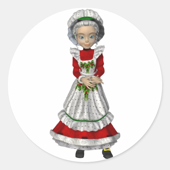 Mrs. Santa Claus Christmas Stickers (Front)