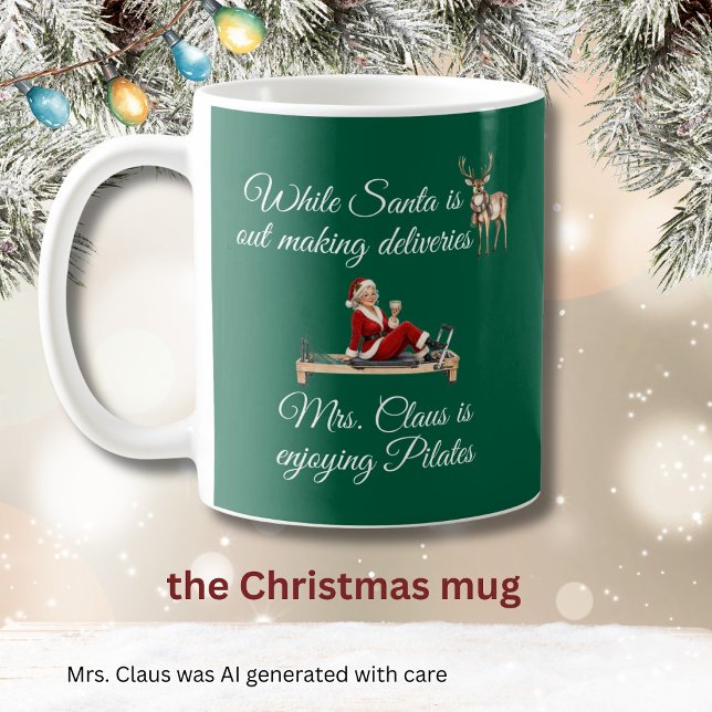 Mrs. Santa Claus Enjoys Pilates Monogram  Coffee Mug (Creator Uploaded)