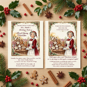 Mrs Santas Gingerbread Bakery Christmas Launch Invitation