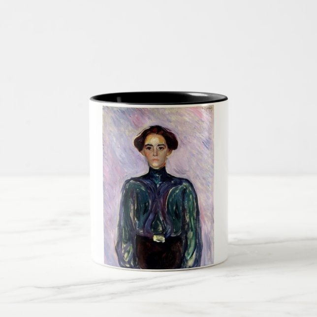Mrs. Schwarz (by Edvard Munch) Two-Tone Coffee Mug (Center)