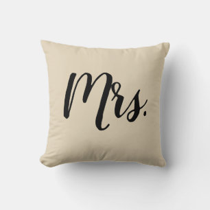 Mrs Script Bedroom Wedding Pillow