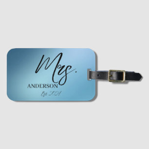 Mrs Script Custom Name Newlywed Honeymoon Luggage  Tag