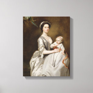 Mrs Sharpe and Child, 1731 (oil on canvas) Canvas Print