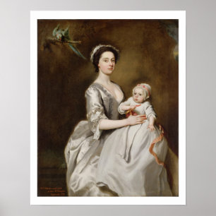 Mrs Sharpe and Child, 1731 (oil on canvas) Poster
