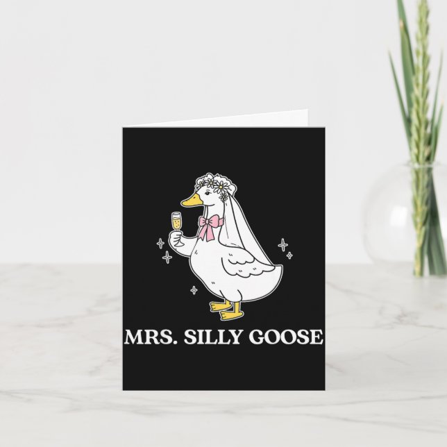 Mrs silly bride goose couple matching wedding card (Front)