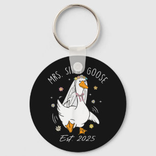 Mrs. Silly Goose Couple Matching Wedding Funny Bri Key Ring