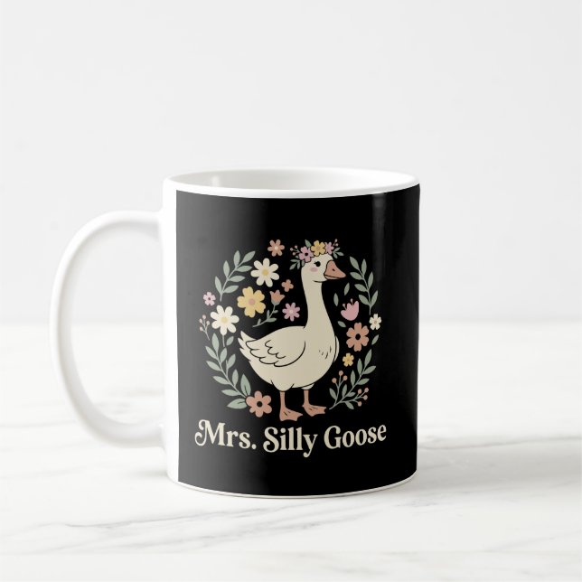 Mrs Silly Goose Playful Bride Humor Wedding Coffee Mug (Left)