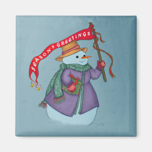 Mrs Snowmans Special Delivery Christmas Magnet