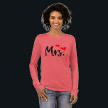 Mrs. T-Shirt – Cute Red Heart Wife Design Tri-Blend Shirt<br><div class="desc">Show off your "Mrs." status in style with this adorable t-shirt featuring a bold black script and two red hearts. Whether you're a bride-to-be, newly married, or proudly taken, this tee adds charm to any outfit. Great for casual wear, honeymoon trips, bridal showers, or as a thoughtful gift for your...</div>