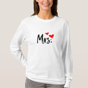 Mrs T-Shirt – Love Statement Tee with Sweet Heart 