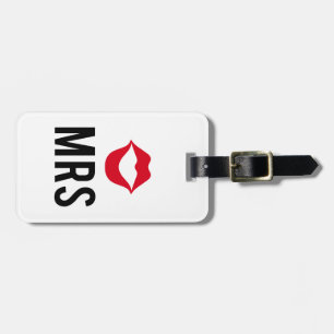 Mrs text with red lips, for couple t-shirt, mugs luggage tag