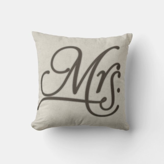 Mrs Textured Throw Pillow (Front)