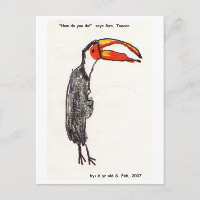 Mrs Toucan Kids Art Postcard (Front)