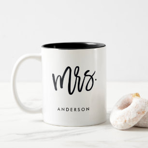 Mrs.Trendy Script Personalised Two-Tone Coffee Mug