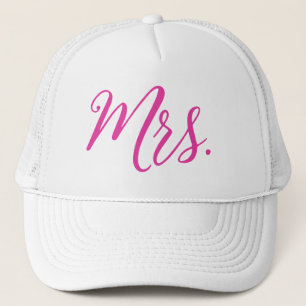 Mrs. Trucker Hat – Pink Chic Script Design