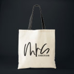 Mrs typography wedding gift tote bag<br><div class="desc">Mrs typography wedding gift. Modern,  graphic design.</div>