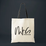 Mrs typography wedding gift tote bag<br><div class="desc">Mrs typography wedding gift. Modern,  graphic design.</div>