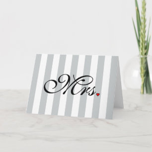 Mrs. Wife Bride Click to Customise Colour Stripes Note Card
