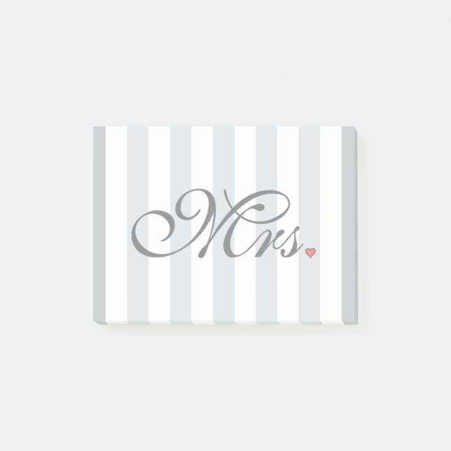 Mrs. Wife Bride Click to Customise Colour Stripes Post-it Notes (Front)