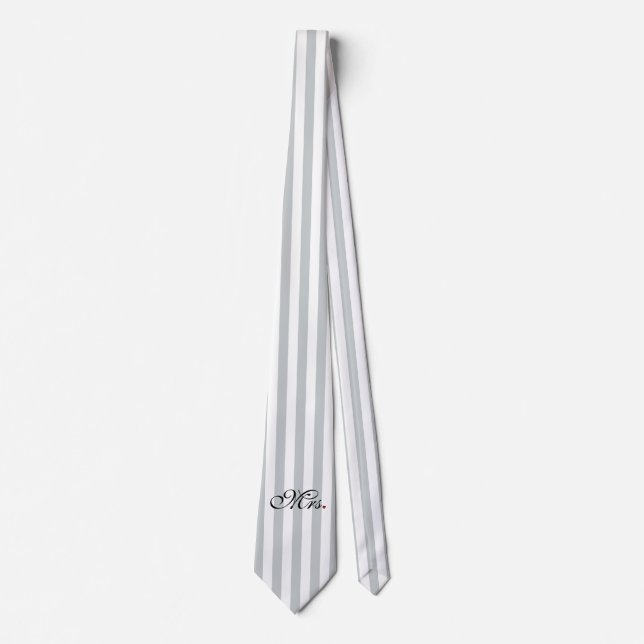 Mrs. Wife Bride Click to Customize Color Stripes Tie (Front)