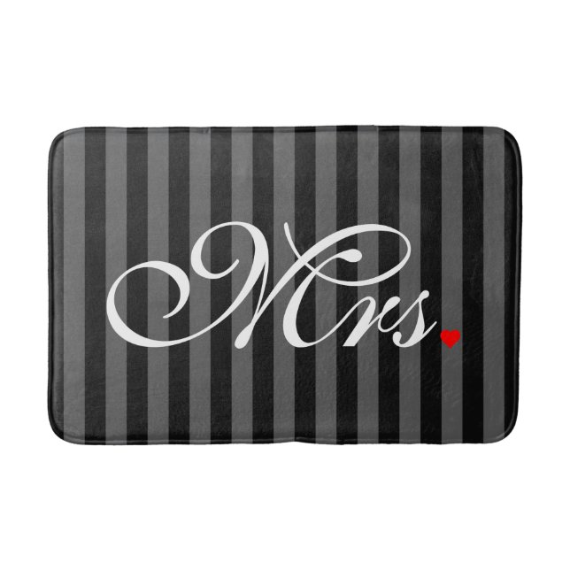 Mrs. Wife Bride His Hers Newly Weds Bath Mat (Front)