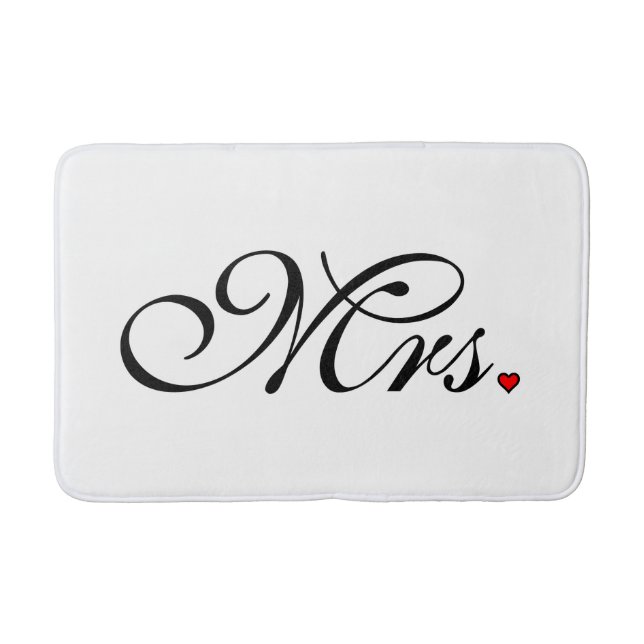 Mrs. Wife Bride His Hers Newly Weds Bath Mat (Front)