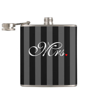 Mrs. Wife Bride His Hers Newly Weds Hip Flask