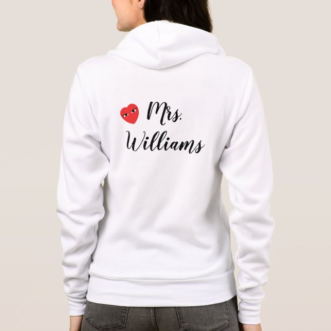 Mrs. Wifey Hoody with Red Heart (Back)