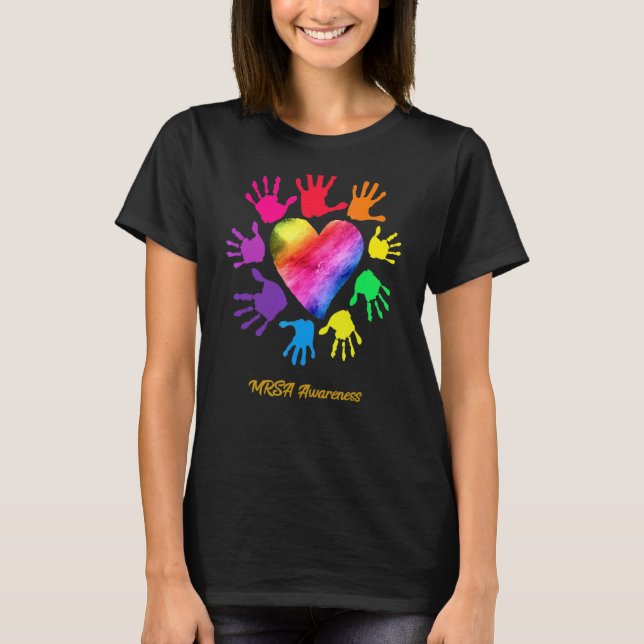 Mrsa Awareness Hands Mrsa T-Shirt (Front)