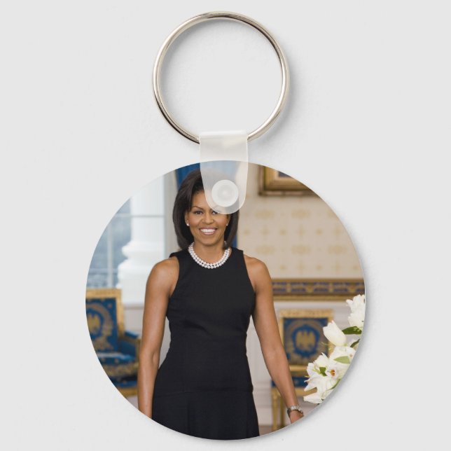 MrsObamaPortrait Key Ring (Front)