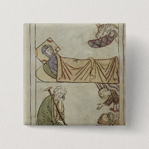 Ms 108 fol.168 The Nativity, from a Bible 15 Cm Square Badge