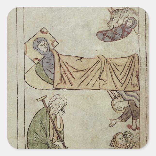 Ms 108 fol.168 The Nativity, from a Bible Square Sticker (Front)