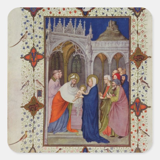 MS 11060-11061 Hours of Notre Dame: None, The Pres Square Sticker (Front)