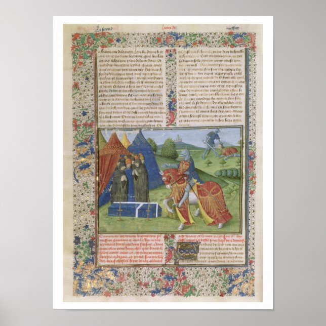 Ms 115 f.425v Lancelot Killing Sir Agravain (vellu Poster (Front)