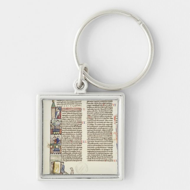 Ms 21 f.167v Construction of a Tower Key Ring (Front)