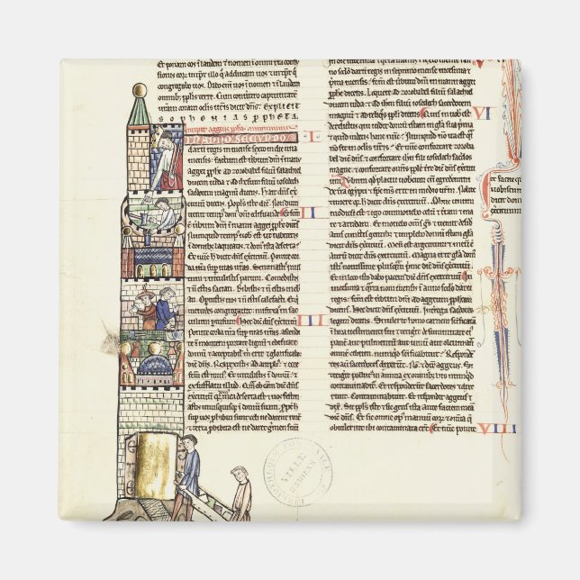 Ms 21 f.167v Construction of a Tower Magnet (Front)