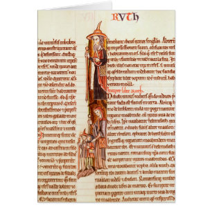 Ms 21 fol.97 Ruth and Boaz, from a Bible