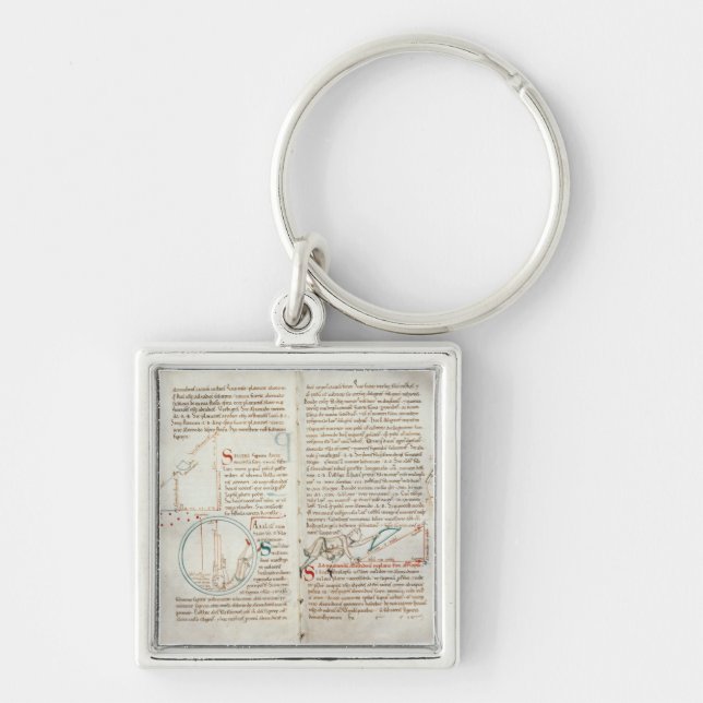 Ms 235 f.32 & 33 Geometry, from a 'Traite d'Astron Key Ring (Front)