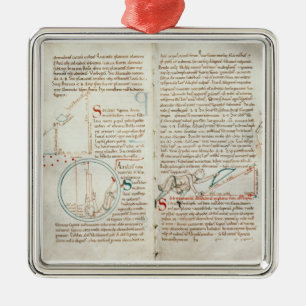 Ms 235 f.32 & 33 Geometry, from a 'Traite d'Astron Metal Tree Decoration